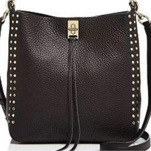 Rebecca Minkoff Black Pebbled Leather Studded Crossbody Bag